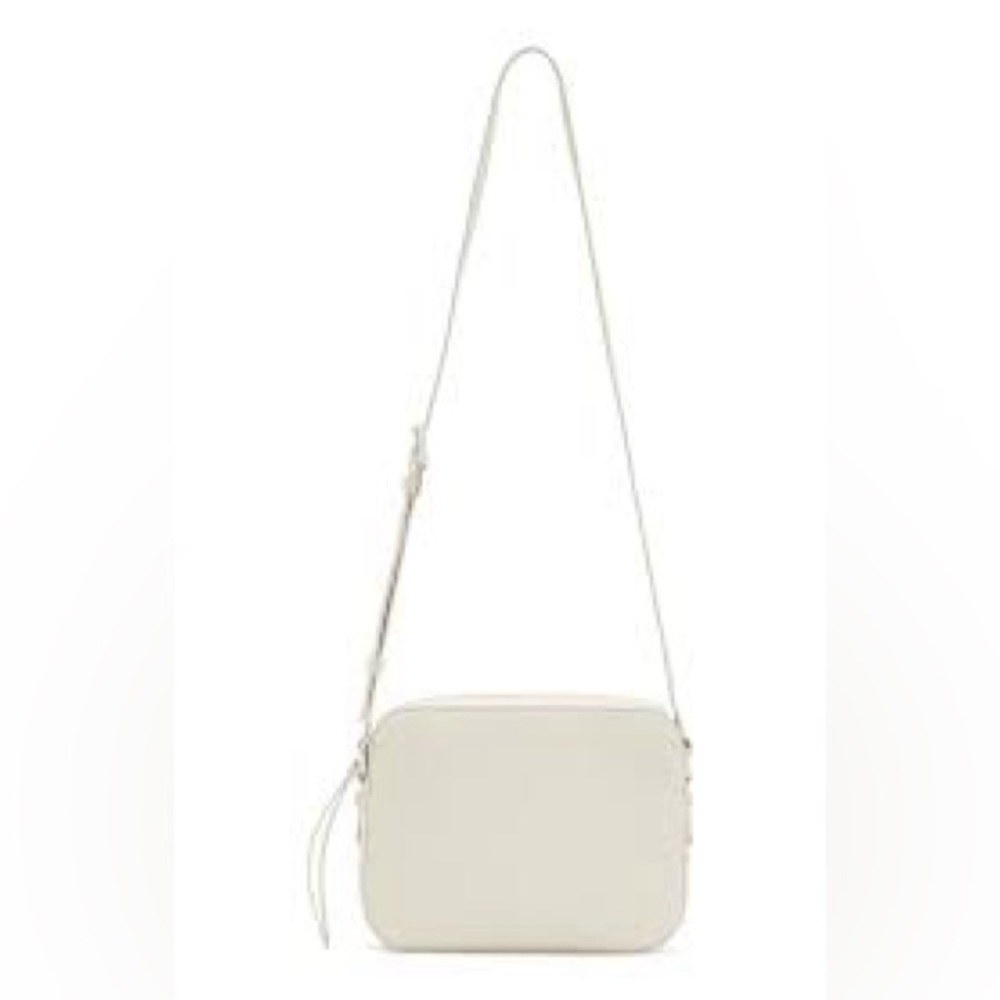 Allsaints Captain Leather Square Crossbody Bag, Bone